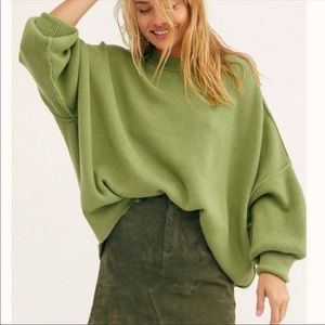Free People Easy Street Tunic Sweater Julep Green